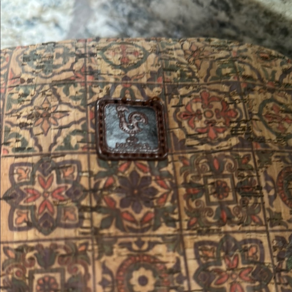 Portugal Cork Textured Backpack with Patterned Accents - Picture 4 of 12